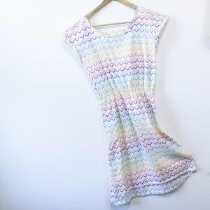 rainbow dress, heart print handmade dress